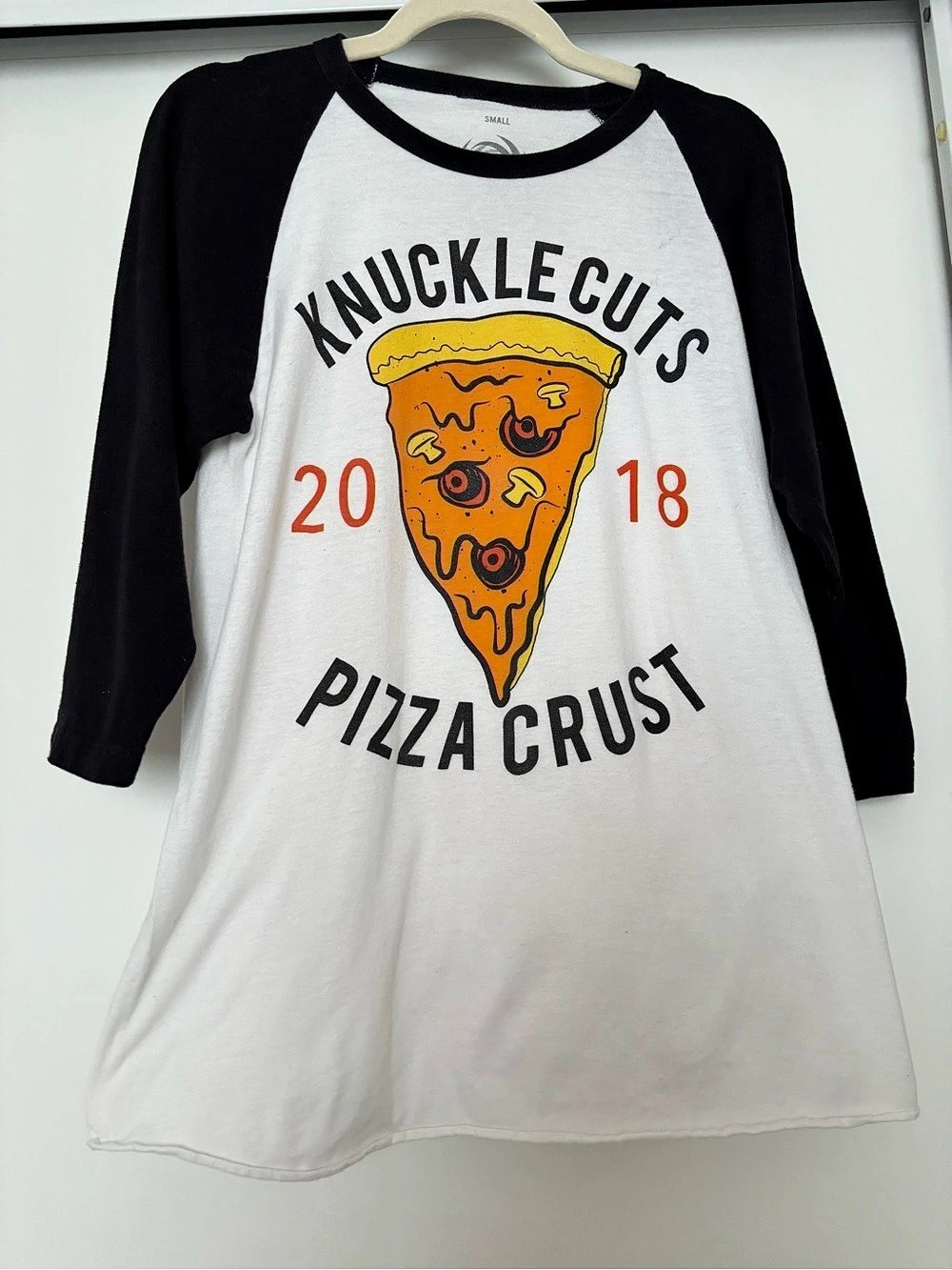 Lights We Were Here Tour Knuckle Cuts Pizza Crust Baseball Raglan Top - Size S